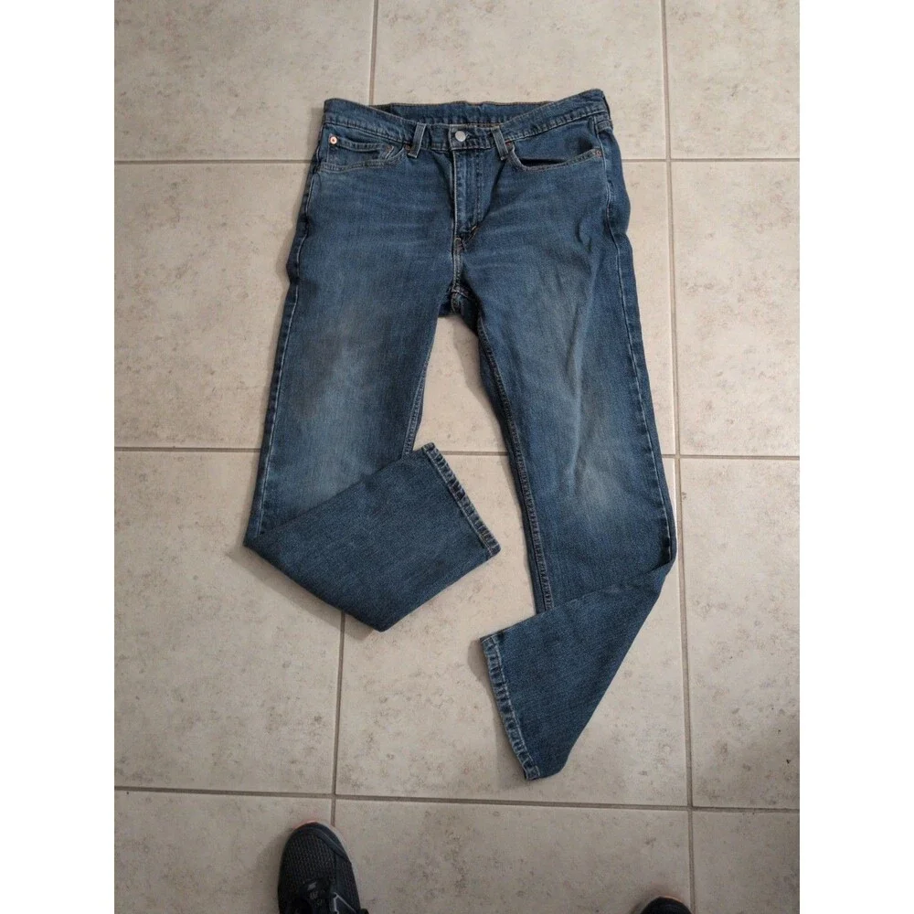 Levis 514 Jeans Mens 34x30 Straight Regular Fit Medium Wash Blue Stretch Classic